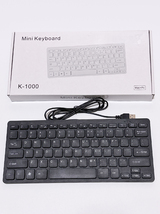 [YON-A60125160] K1000 USB有線キーボード ミニ 薄型 78キー 英語配列 コンパクト USB接続 1.3mコード PC ノートパソコン コンピュータ mac_画像1