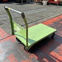 SKT5939 SAKAE サカエ 重量物用鋼板台車 平均耐荷重400kg フットブレーキ付 運搬 _画像2