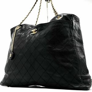 1円【最高級品】CHANEL シャネル ショルダーバッグ チェーン ゴールド金具 ココマーク ビコローレ シール有り ラムスキン 肩掛けブラック