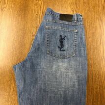 【FA073】YVES SAINT LAURENT W38 L32 色落ち加工 ジーンズ ジーパン デニムパンツ メンズブランド古着 イヴ・サンローラン 送料無料_画像1