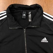 【FA107】adidas ジャージ 4XOサイズ ブラック 三本ライン 袖口リブ ブランド古着 アディダス スポーツウェア トラックジャケット 送料無料_画像3