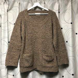 【W closet ダブルクローゼット ウェアーズインク】ニット チュニック ワンピース ロング セーター ウール混