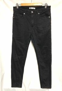 ★美品　ZARA MAN　スーパーストレッチスキニー アンクルデニム ブラック W32