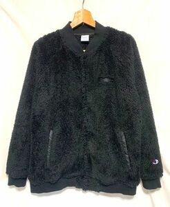 ★美品　Champion チャンピオン　シェルパボアフリース スナップボタンジャケット ブラック M