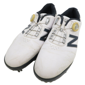 【1円】NEW BALANCE GOLF ニューバランスゴルフ MG1000WN ゴルフシューズ BOA ホワイト系 28.5cm [240101086890]