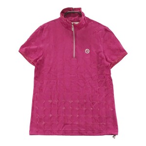 ADABAT アダバット ハーフジップ 半袖Tシャツ ドット柄 ピンク系 40 [240001976630] ゴルフウェア レディース