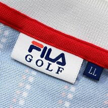 FILA GOLF フィラゴルフ 半袖ポロシャツ ストライプ柄 ネイビー系 LL [240101109590] ゴルフウェア レディース_画像5