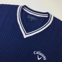 CALLAWAY キャロウェイ 長袖ニットセーター ケーブル編み ネイビー系 LL [240101110779] ゴルフウェア メンズ_画像3