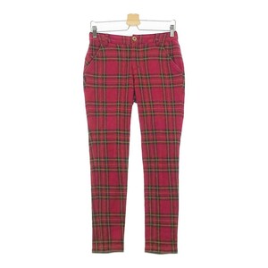 BEAMS GOLF ビームスゴルフ パンツ チェック柄 レッド系 S [240101060173] ゴルフウェア レディース