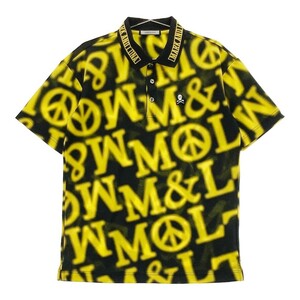 MARK&LONA マークアンドロナ 半袖ポロシャツ スカル ロゴ 総柄 ブラック系 46 [240001997777] ゴルフウェア メンズ