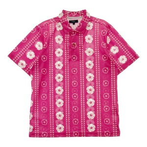 CALLAWAY キャロウェイ 半袖ポロシャツ メッシュ ハイビスカス柄 ピンク系 LL [240001997680] ゴルフウェア メンズ