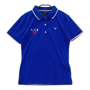 CALLAWAY キャロウェイ 半袖ポロシャツ ロゴ刺繍 ブルー系 M [240001963458] ゴルフウェア レディース