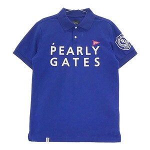 PEARLY GATES パーリーゲイツ 30周年モデル 半袖ポロシャツ ロゴワッペン ブルー系 5 [240001966391] ゴルフウェア メンズ