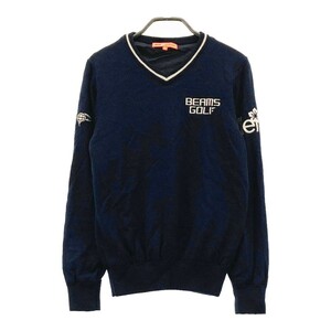 BEAMS GOLF ビームスゴルフ 裏地付 ニットセーター ネイビー系 M [240101109975] ゴルフウェア レディース