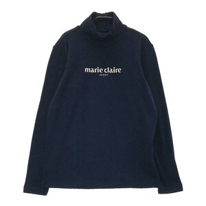 【新品】marie claire sport マリクレール スポール 裏起毛 ハイネック 長袖 インナーTシャツ ネイビー系 L [240101103009] レディース