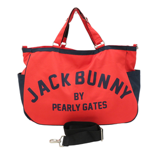 【1円】JACK BUNNY ジャックバニー 2way ボストンバッグ レッド系 [240101100453]