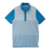 【1円】PUMA GOLF プーマゴルフ 半袖ポロシャツ ボーダー柄 ブルー系 L [240001952910]_画像1