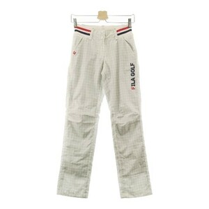 【1円】FILA GOLF フィラゴルフ 蓄熱パンツ ハート 総柄 ホワイト系 M [240001865271]