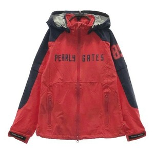 【1円】PEARLY GATES パーリーゲイツ 2WAY レインジャケット レッド系 0 [240101062262]