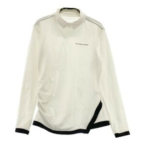 【1円】LANVIN SPORT ランバン スポール 裏起毛 ハイネック 長袖Tシャツ ジャカード 千鳥柄 ホワイト系 36 [240101067764]