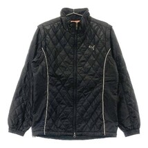 【1円】PUMA GOLF プーマゴルフ 2WAY 中綿 キルティングジャケット ブラック系 M [240001941017]_画像1