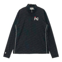 【1円】PICONE CLUB ピッコーネクラブ ハーフジップ 長袖Tシャツ ロゴ 総柄 2 [240101086601]_画像1