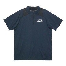 【1円】OAKLEY オークリー ハーフジップ 半袖Tシャツ ネイビー系 XXL [240001851718]_画像1