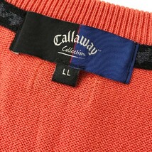 CALLAWAY キャロウェイ Vネックニットベスト ダイヤ柄 オレンジ系 LL [240001962327] ゴルフウェア メンズ_画像5