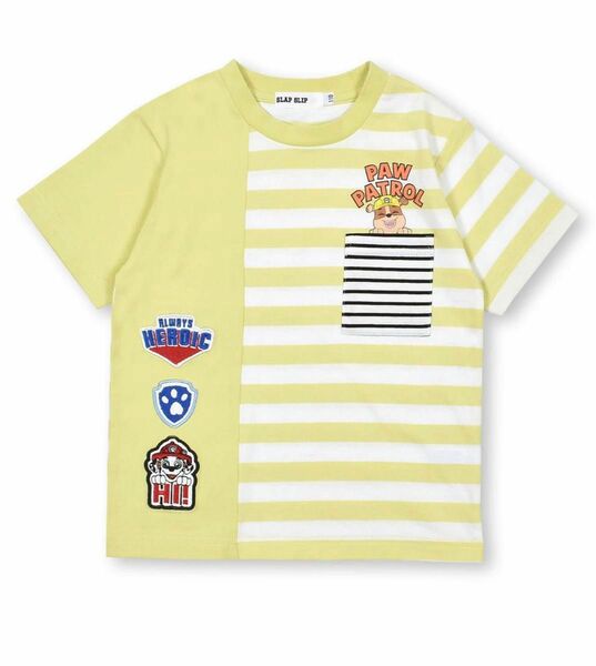 【新品】パウパトロール×SLAP SLIP ボーダー切替ワッペン付きTシャツ