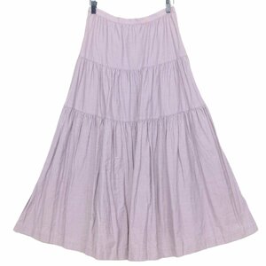  Ingeborg * gathered skirt large size L cotton 100! Vintage!.... series z5884
