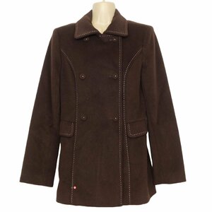  Rebecca Taylor * wool coat double button size 4 adult pretty stitch using! cute . lining brown group z5885