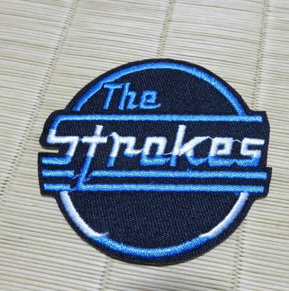 黒青白US英語◆新品ザ・ストロークス　The Strokesアメリカ　ニューヨーク　ロックバンド　刺繍ワッペン　激渋　DIY☆USミュージック 音楽