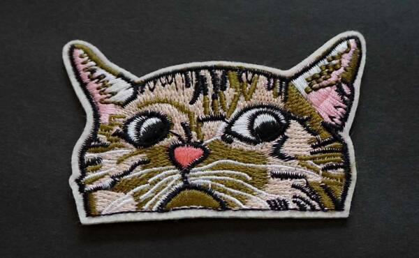 桃鼻猫◇◆新品 キャット ねこ ネコ 猫 CAT キュート 萌え 刺繍ワッペン ◆◇サバゲー・コスプレ・ミリタリー◎■洋服・衣類・衣服DIY ■