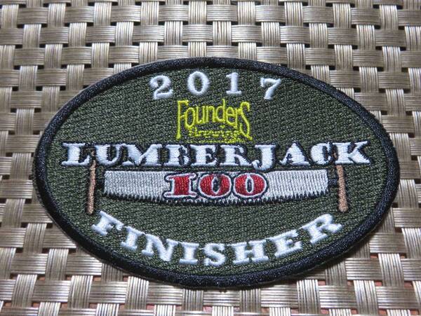 軍緑 楕円形◆新品アメリカ 林業 のこぎり 鋸 ノコギリ ランバージャック LUMBERJACK FINISHER 100刺繍ワッペン(パッチ)激シブ