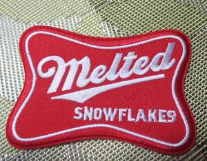 赤白MSF■新品『MELTED SNOWFLAKES　溶けた雪の結晶』 刺繍ワッペン■アメリカ 大型二輪車 ハードロック◎ミリタリー■洋服・衣類・衣服DIY