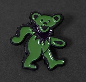 《暗緑GD子熊》Green系新品GRATEFUL DEAD グレイトフル・デッド『DEAD BEAR デットベア』 ピンバッジ バッチ■おしゃれ ファッション■素敵