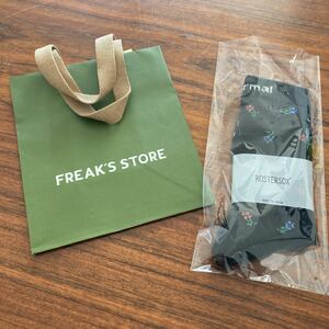 FREAK’S STORE 手提げ袋付　ROSTERSOX レディースソックス　23〜25cm 日本製　靴下　綿　ポリエステル、その他　ブラック　花柄