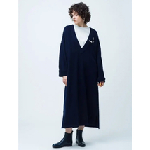 ロンハーマン　RHC　Ron Herman MexiPa メキパ　Lamb Wool Deep V Neck 　Vネック　ニット　ワンピース　ネイビー_画像1