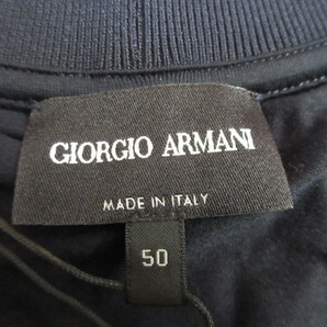 GIORGIO ARMANI ジョルジオ アルマーニ 21AW ロゴ 刺繍 Tシャツ ネイビー 50 3LSM66 SJKLZ 未使用の画像4