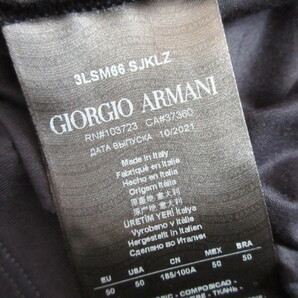 GIORGIO ARMANI ジョルジオ アルマーニ 21AW ロゴ 刺繍 Tシャツ ネイビー 50 3LSM66 SJKLZ 未使用の画像7