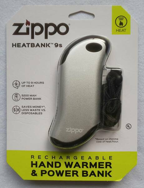ZIPPO ジッポ ハンドウォーマー モバイルバッテリー 携帯カイロ HeatBank 9s Rechargeable Hand Warmer USB充電式 シルバー