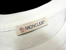 美品◇MONCLER T-SHIRT GIROCOLLO メタリックロゴ Tシャツ 半袖 オフホワイト ロゴマーク 夏物 メンズ トルコ製 正規品_画像5