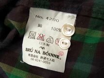 ◇BRU NA BOINNE 長袖 チェック シャツ コットン ワークシャツ ブルーナボイン メンズ_画像6