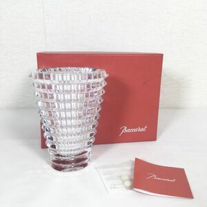 【美品/箱付き】Baccarat バカラ アイベース 花瓶 フラワーベース クリスタル 花器 高さ約14.8㎝