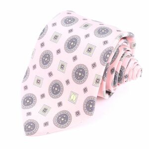  Dunhill brand necktie check pattern silk Italy made men's pink Dunhill