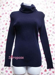 *13A Chanel CHANEL high‐necked long sleeve knitted sweater 40