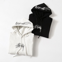 STUSSY ハイストリートレトロカップル中わた入りフード付きスウェットパーカー_画像7