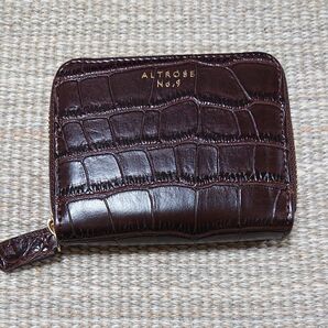 アコーディオン財布 型押し ブラウン