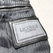 リコリス【極上のラムレザー】LICORICE テーラードジャケット 本切羽 ライダース 革ジャン シープスキン 羊革 本革 ブラック 黒 Mサイズ_画像6