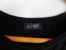 ARMANI JEANS／アルマーニジーンズ　ウールリブライニング クルーネックニット　ブラック_画像6